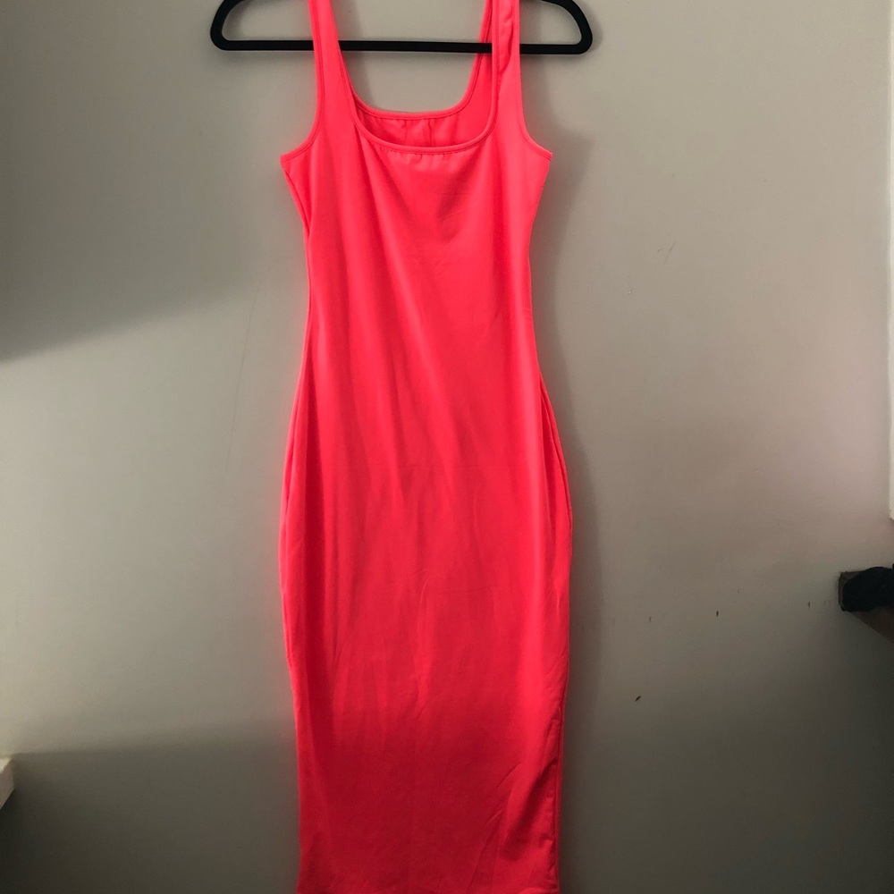 Neon Pink Maxi Dress (S)